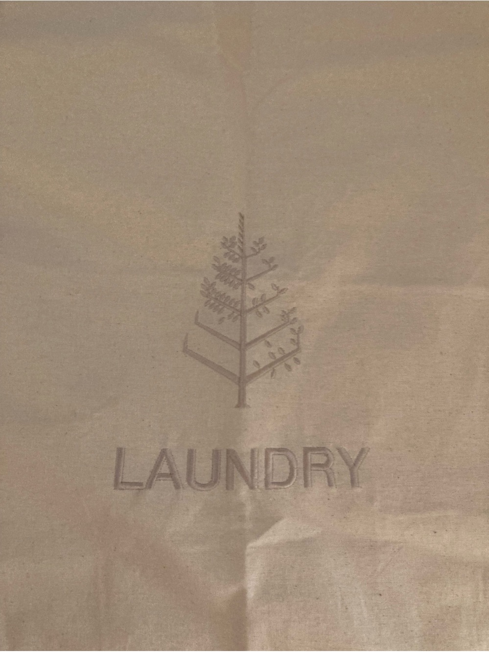Laundry Canvas Hamper Bag with Tree Design - Neutral